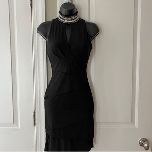 NWT White House Black Market Rhinestone Collar Cocktail Dress Size 0